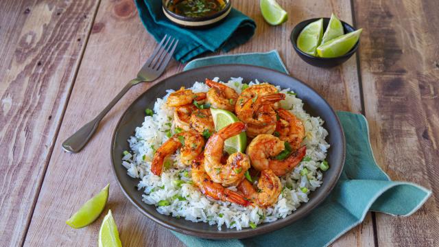 Crevettes grillées au citron vert