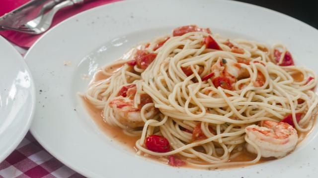 Poêlée de gambas nouilles chinoises piquata !