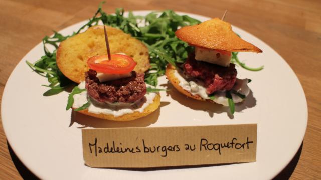 Madeleines burgers au Roquefort