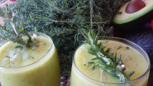 Smoothie avocat-concombre au romarin