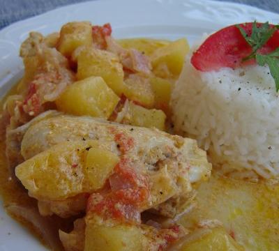 Fricassée de poulet au lait de coco