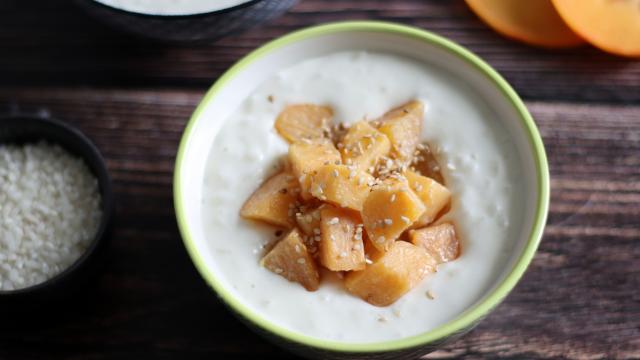 Riz au lait coco et Kaki Ribera del Xùquer AOP