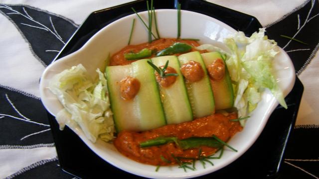 Canellonis de courgettes au fromage et jambon