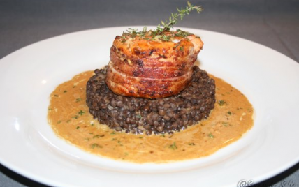 Tournedos de saumon aux lentilles vertes du Puy