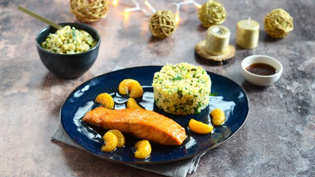 Pavé de saumon laqué aux clémentines