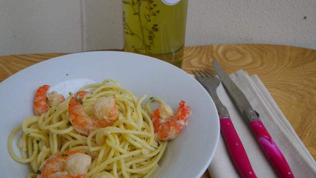 Gambas flambées à l'absinthe