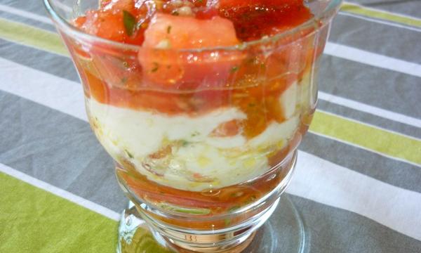 Verrine de tomate mozzarella