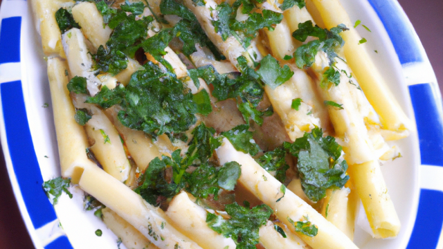 Penne aux quatre fromages et persil à l'ail