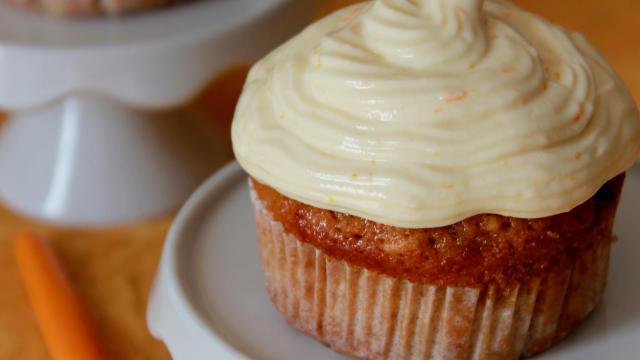 Carrot cupcakes, cream cheese à l'orange