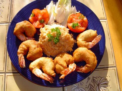 Gambas exotiques sans gluten