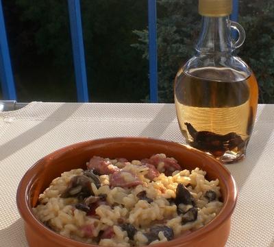 Risotto aux morilles et gésiers confits