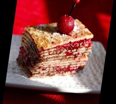 Mille feuilles de crêpes à la griottes banania