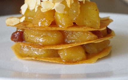 Pastilla aux pommes caramélisées au vinaigre Xéres