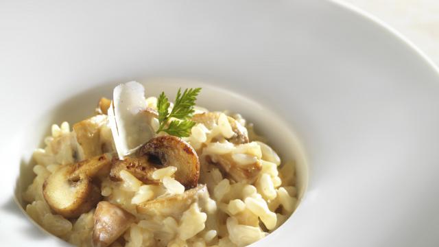 Risotto au parmesan et aux champignons