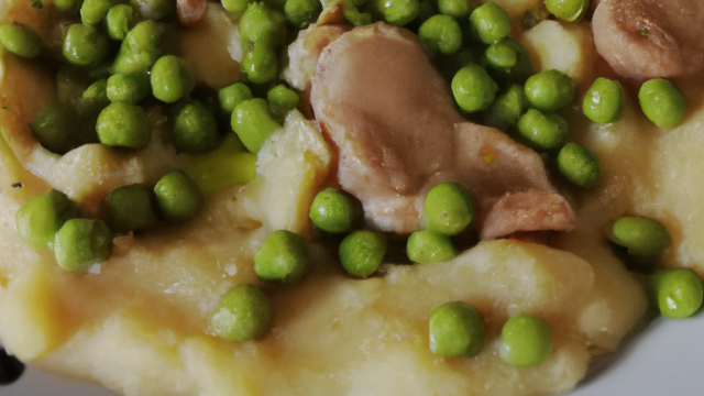 Petits pois en purée au poulet