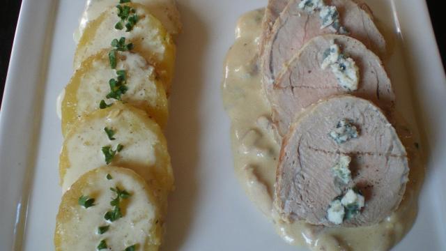 Filet mignon de porc au roquefort