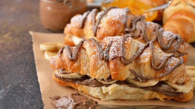 Croissants à la banane et au Nutella