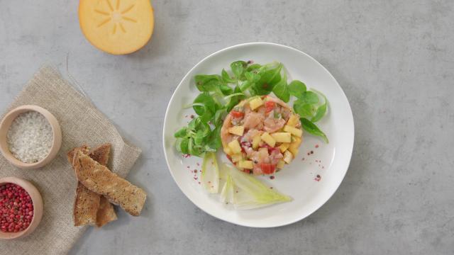 Tartare de saumon au Kaki Ribera del Xuquer AOP