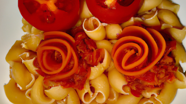 3 Pâtes à la tomate et poivron croquant