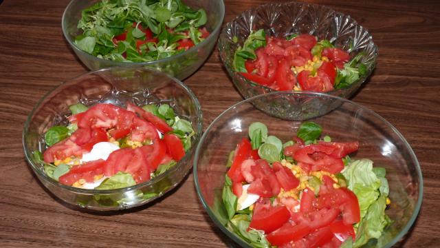 Salade laitue, tomates et poivrons