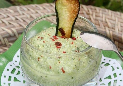 Mousse de courgettes à la moutarde verte