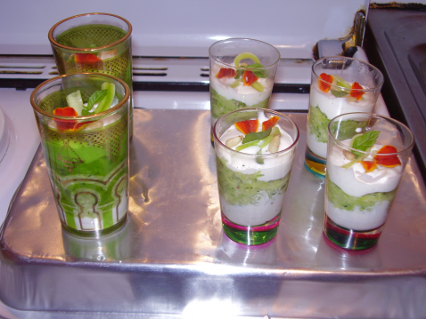 Verrine de courgettes et pignons de pin