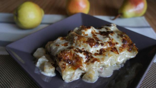 Lasagnes au Roquefort et aux poires