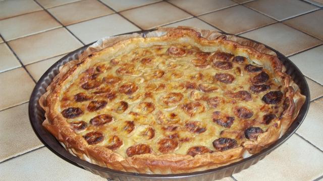 Tarte rhubarbe banane