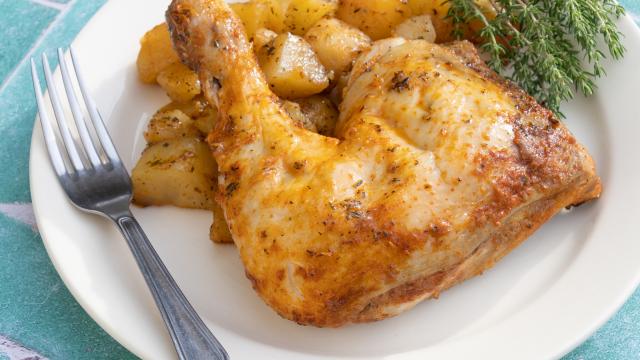 Cuisses de poulet et pomme de terre au four