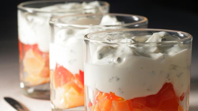 Verrine de saumon et mascarpone