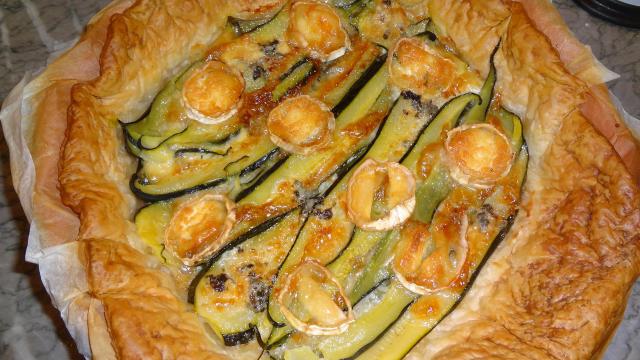 Tarte fine à la courgette et au chèvre