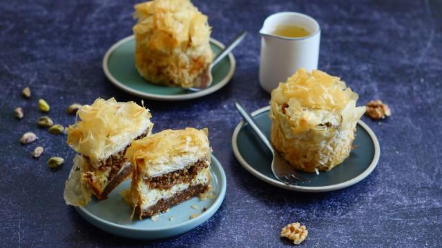 Baklava cheesecake individuel