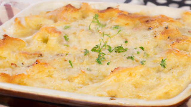 Pâtes au  gratin à la fourme d'Ambert