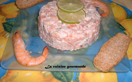 Tartare de saumon et crevettes au citron vert