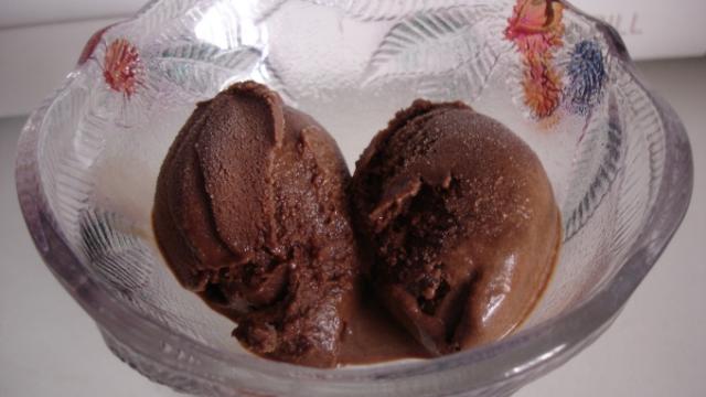 Glace au chocolat, au lait de soja