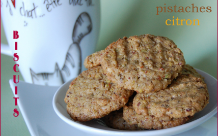 Biscuits aux pistaches et au citron, sans gluten et sans lactose