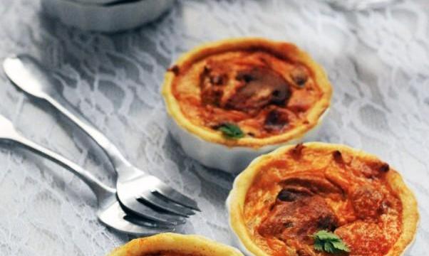 Mini quiches aux Champignons de Paris au Mascarpone et aux noix de Saint-Jacques