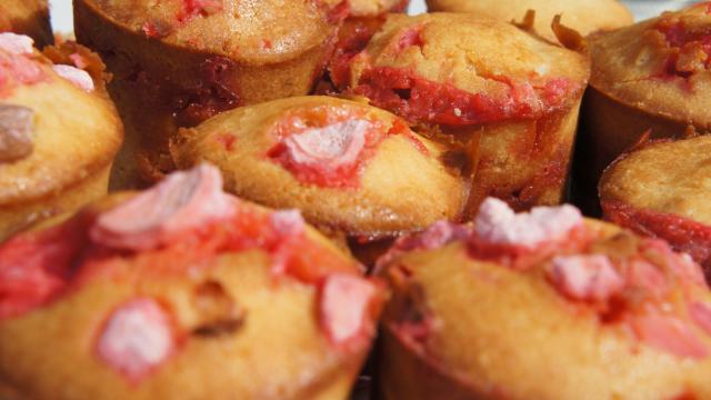 Muffins aux pralines roses rapides