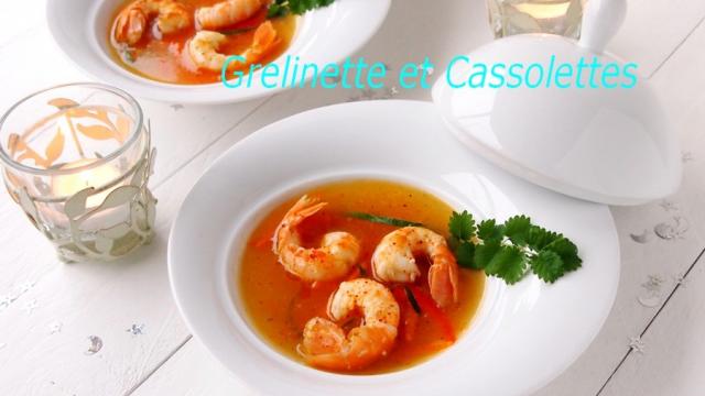 Nage safranée de langoustines aux petits légumes