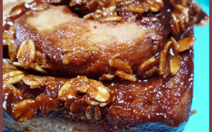 Brioche (façon chinois) aux flocons d'avoine caramélisés au bon goût de nutella