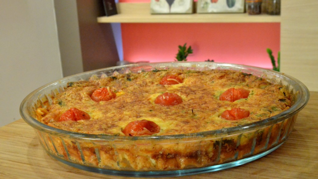 Quiche lorraine sans pâte au fromage de brebis Etorki