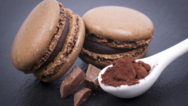 Macarons lisses chocolat