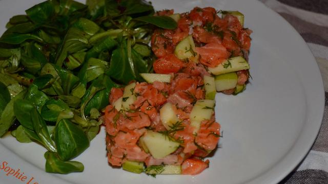 Tartare de saumon a l'aneth et pomme Granny