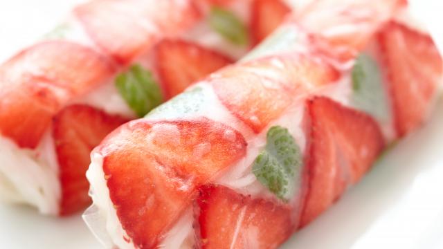 Rouleaux de printemps aux fraises