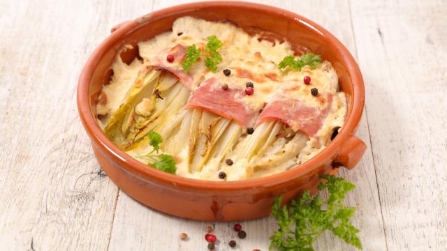 Endives au jambon gratinées