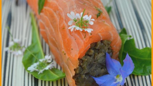Cannelloni de saumon et lentilles vertes du Puy