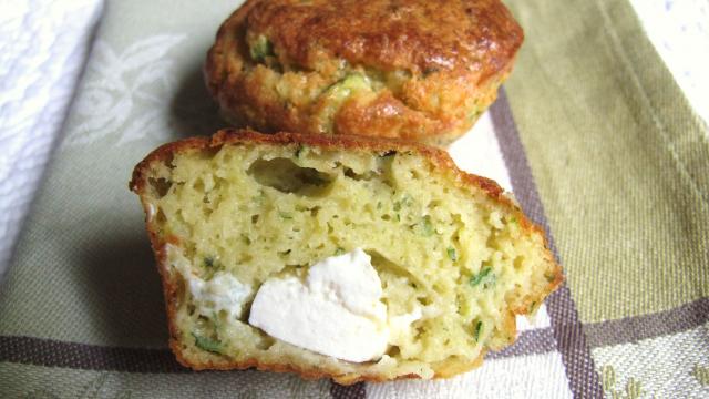 Muffins aux courgettes, cœur de Saint Môret