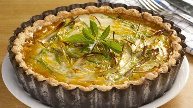 Tarte aux poireaux et fromage de chèvre