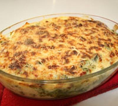 Gratin de brocolis aux lardons