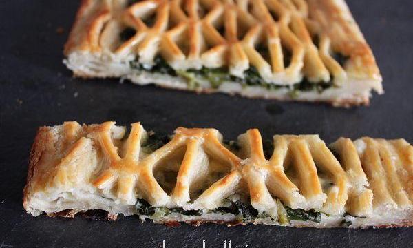 Tourte aux épinards et crème au fromage